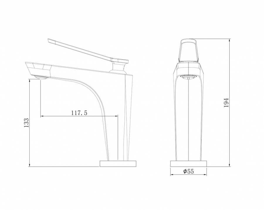 Смеситель ABBER Zeitlos AF8909RG для раковины, розовое золото Смеситель ABBER Zeitlos AF8909RG для раковины, розовое золото