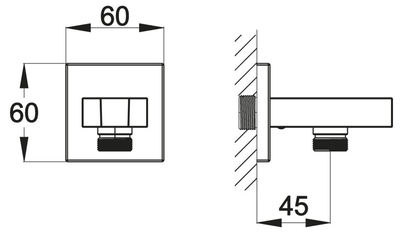 ARLIE Штуцер с держателем ручного душа, хром ARL-PHD-CRM ARLIE Штуцер с держателем ручного душа, хром ARL-PHD-CRM