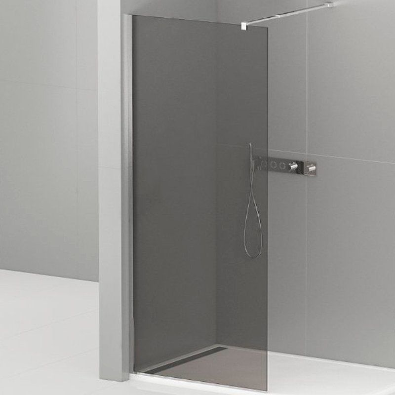 LIBERTA-L-1-80-120-GR-Cr Душевая перегородка с односторонним входом, стекло графит, профиль хром, 800x1200x1950 мм LIBERTA-L-1-80-120-GR-Cr Душевая перегородка с односторонним входом, стекло графит, профиль хром, 800x1200x1950 мм