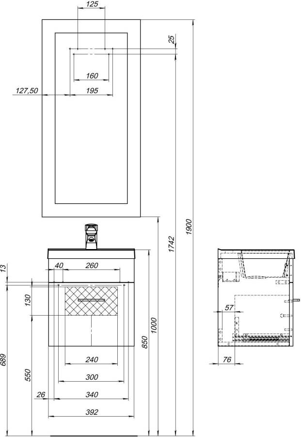 Тумба под раковину Aquanet Нота 40 белый Тумба под раковину Aquanet Нота 40 белый