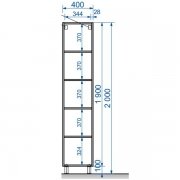 Пенал напольный Dallas Luxe правосторонний (ШхГхВ) 400х340х2000