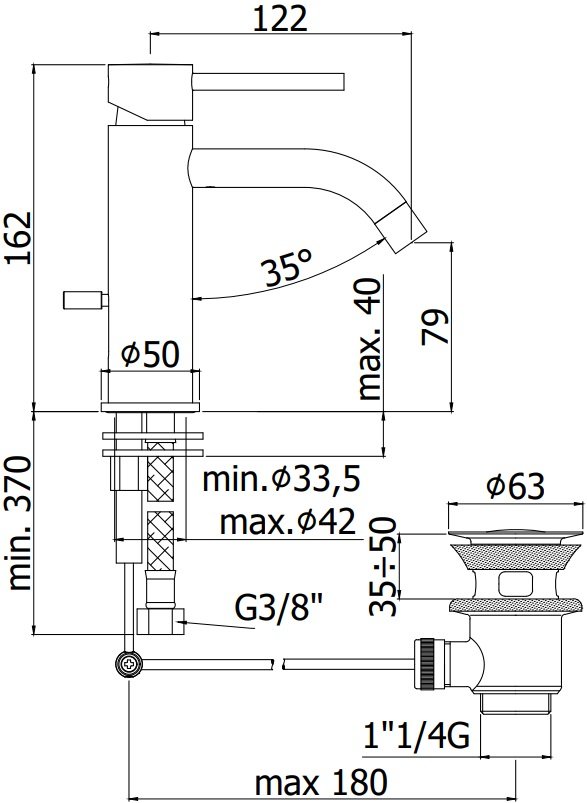 Смеситель для раковины Paffoni Light LIG075CR Смеситель для раковины Paffoni Light LIG075CR