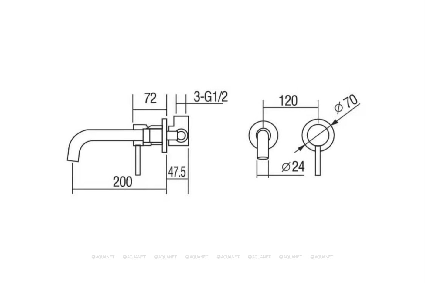 Orange Karl M05-722b смеситель для раковины скрытого монтажа, черный Orange Karl M05-722b смеситель для раковины скрытого монтажа, черный