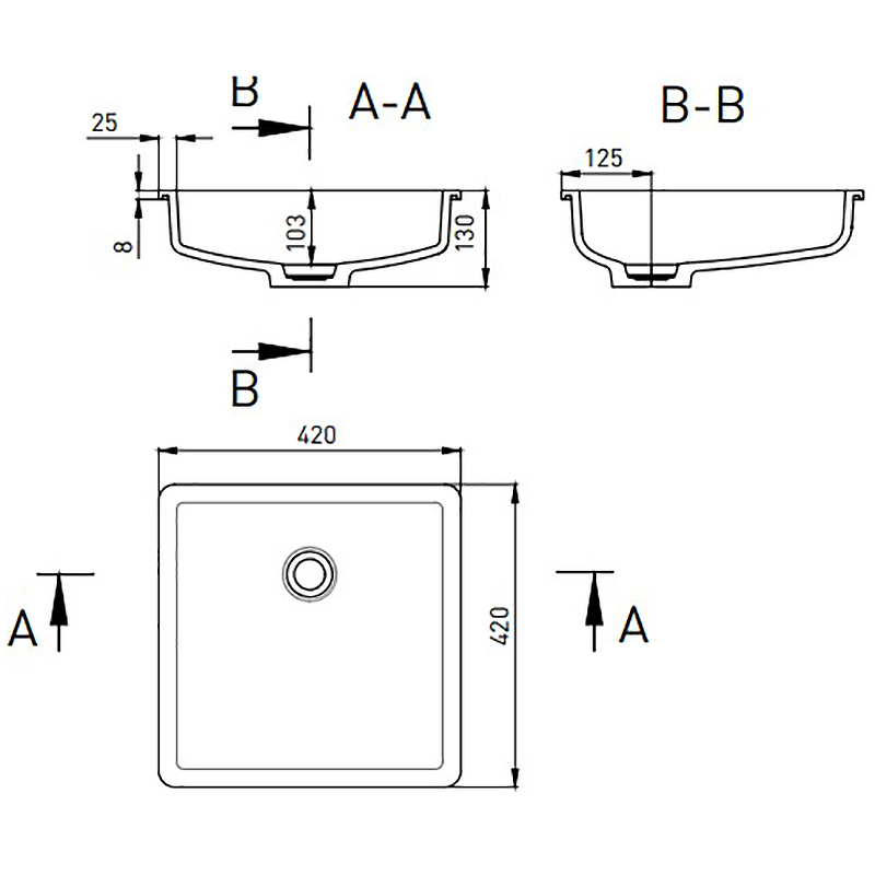Раковина полувстраиваемая Salini Marea 07 1802207M
 Раковина полувстраиваемая Salini Marea 07 1802207M