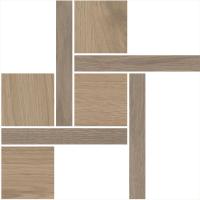 Декор Альберони 2 мозаичный коричневый светлый матовый обрезной 27,5x27,5x0,9