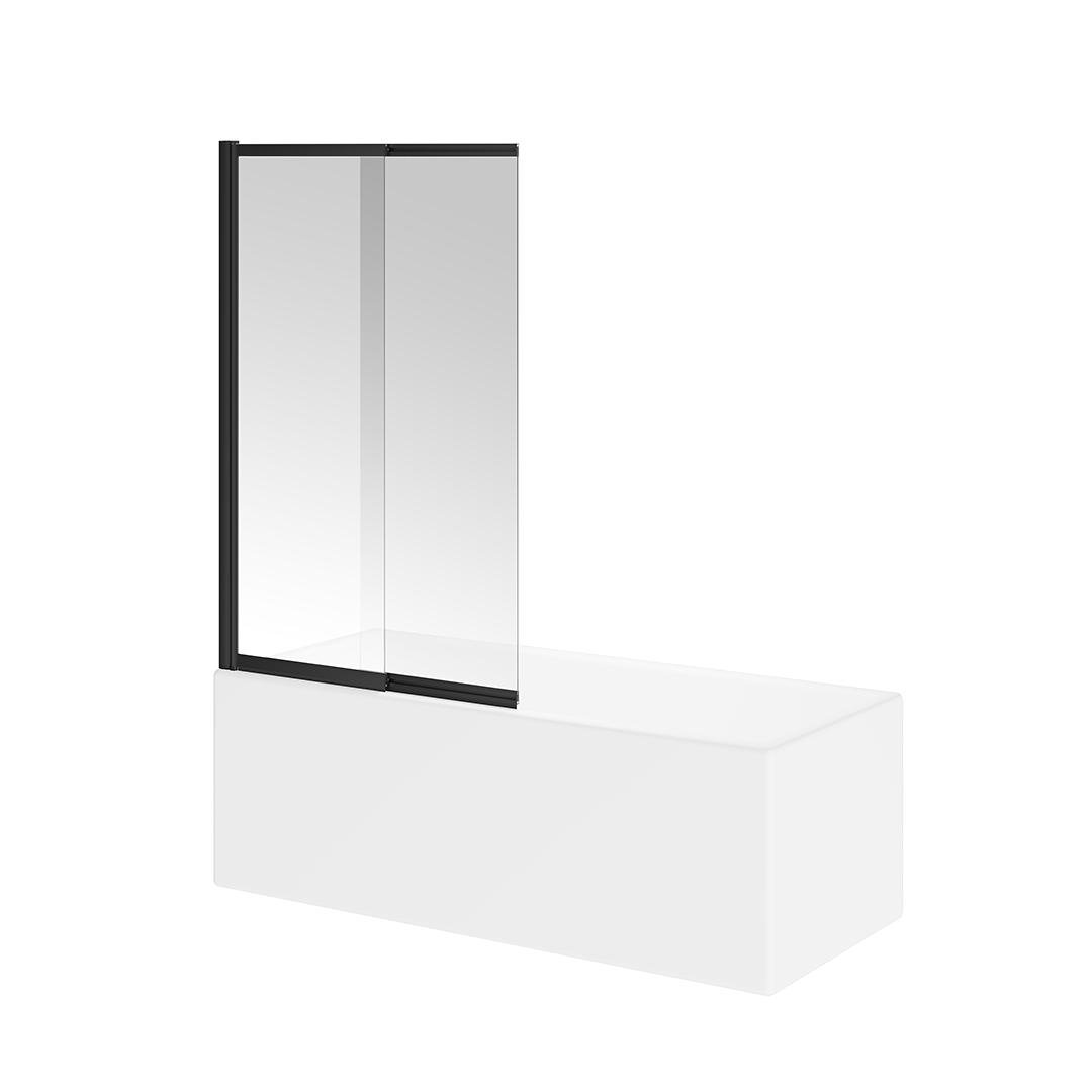 Шторка на ванну vetro, раздвижная, 100х150, матовый черный  Шторка на ванну vetro, раздвижная, 100х150, матовый черный