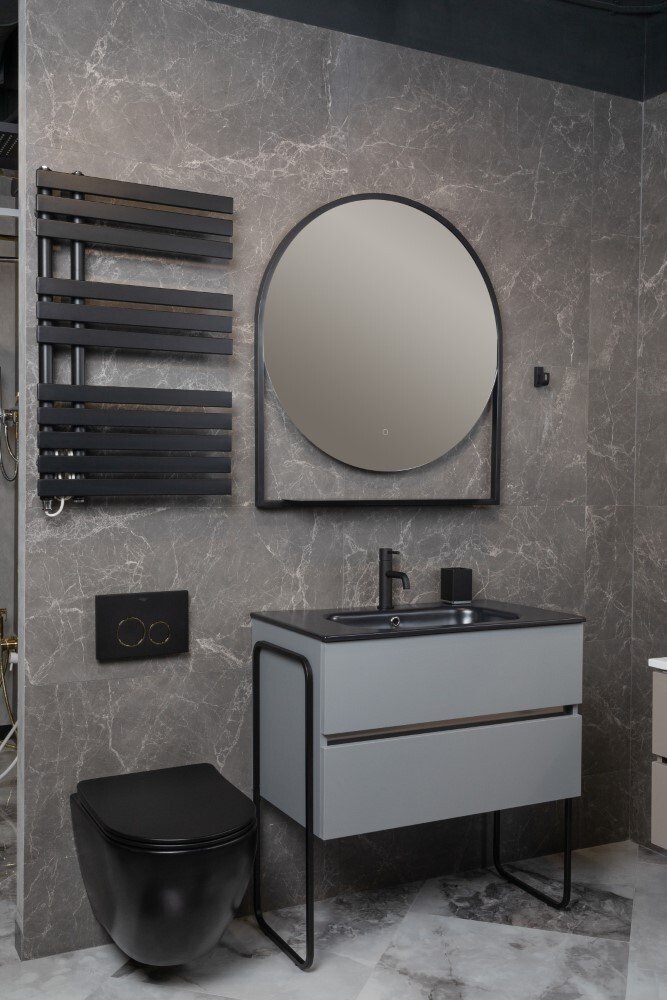 Тумба без раковины Vallessi 80*46cm DUST Grey мат 2 полки (402) 837-080-GD mat Boheme Тумба без раковины Vallessi 80*46cm DUST Grey мат 2 полки (402) 837-080-GD mat Boheme