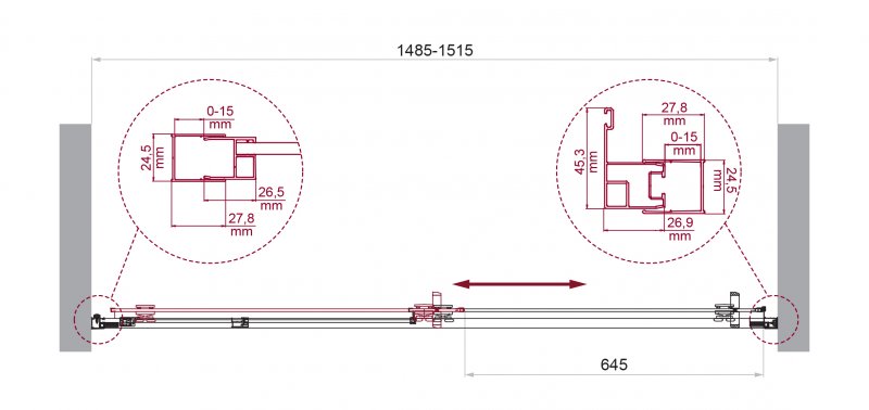 LUCE-BF-1-120-C-ORO Душевая дверь, Условный размер, мм:1200x1950 Габариты с диапазоном регулировок, мм:1185-1215  LUCE-BF-1-120-C-ORO Душевая дверь, Условный размер, мм:1200x1950 Габариты с диапазоном регулировок, мм:1185-1215