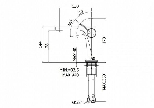 Смеситель для раковины Paffoni Rock RO071CR Смеситель для раковины Paffoni Rock RO071CR
