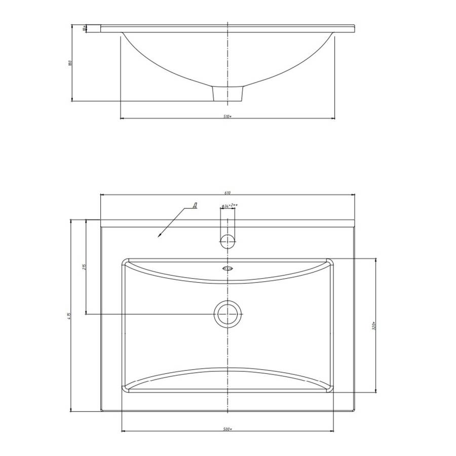 Раковина Керамин Бергамо Нова 60 Раковина Керамин Бергамо Нова 60