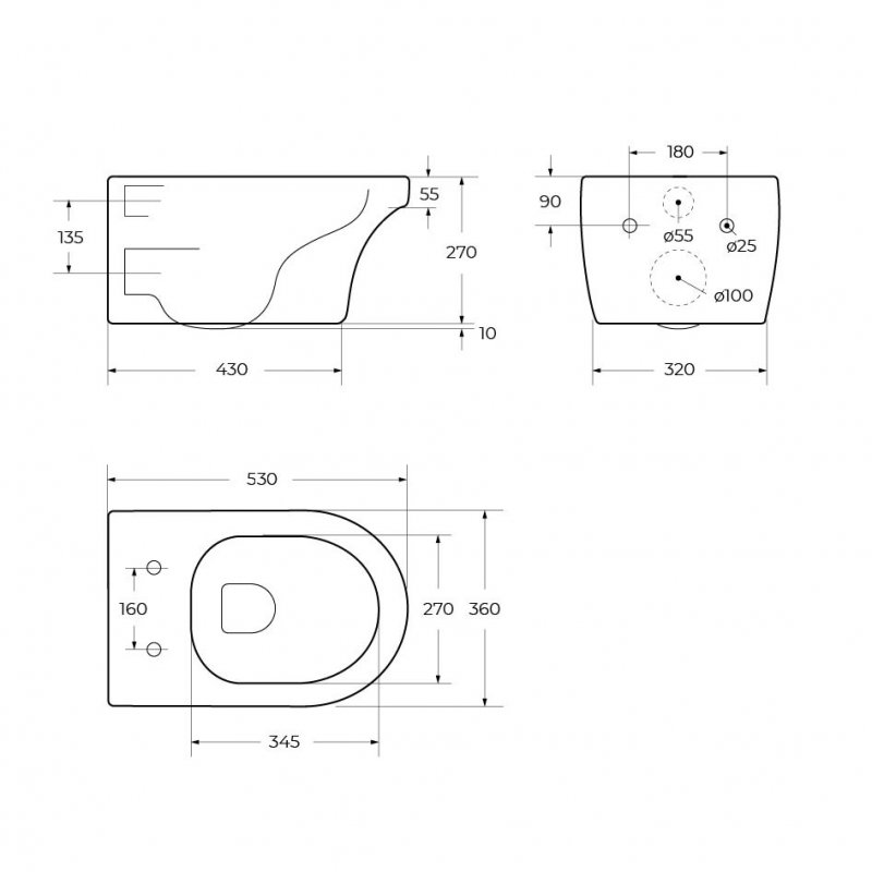 DUET Чаша подвесного унитаза безободкового с системой смыва "Торнадо",  CZR-2462-TH-TOR DUET Чаша подвесного унитаза безободкового с системой смыва "Торнадо",  CZR-2462-TH-TOR