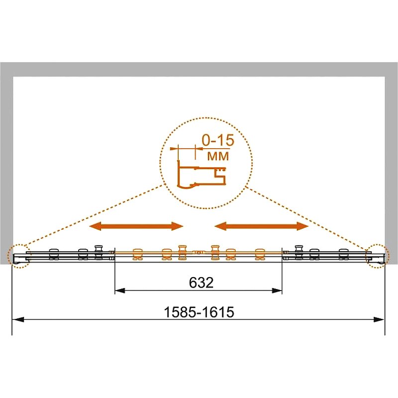 PRATICO-BF-2-160-C-Cr Душевая дверь PRATICO-BF-2-160-C-Cr Душевая дверь
