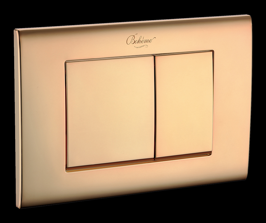 Кнопка для инсталляции, пластик GOLD, глянец, квадратная Кнопка для инсталляции, пластик GOLD, глянец, квадратная