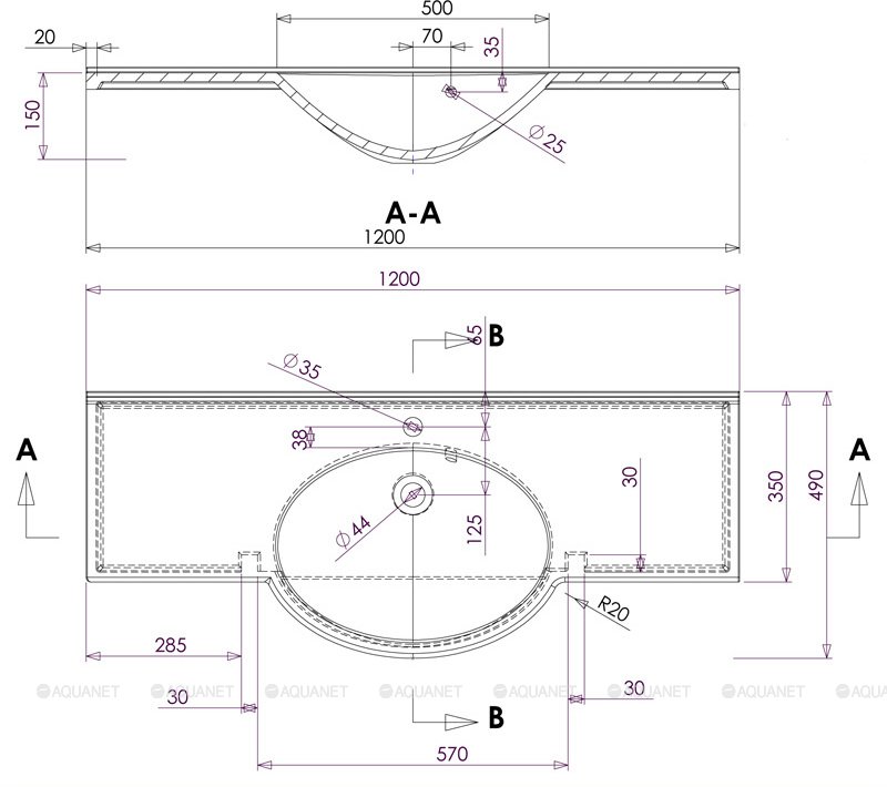 Раковина для тумбы Aquanet Лайн 120 marmite pernilla Раковина для тумбы Aquanet Лайн 120 marmite pernilla