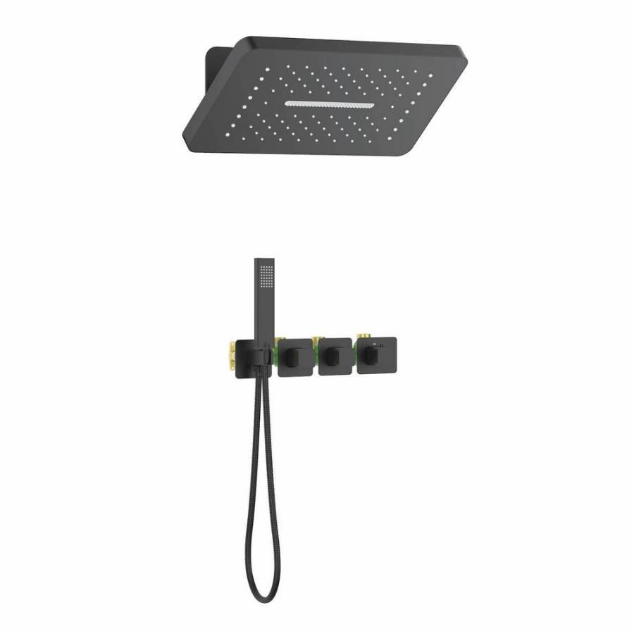 Душевая система Timo Petruma SX-5249/03SM скрытого монтажа, термостат, черная матовая Душевая система Timo Petruma SX-5249/03SM скрытого монтажа, термостат, черная матовая