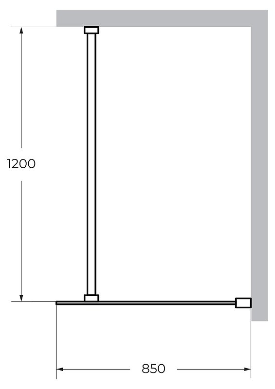 LIBERTA-L-1-85-120-C-NERO Душевая перегородка с односторонним входом, стекло прозрачное, профиль чёрный, 850x1200x1950 мм LIBERTA-L-1-85-120-C-NERO Душевая перегородка с односторонним входом, стекло прозрачное, профиль чёрный, 850x1200x1950 мм