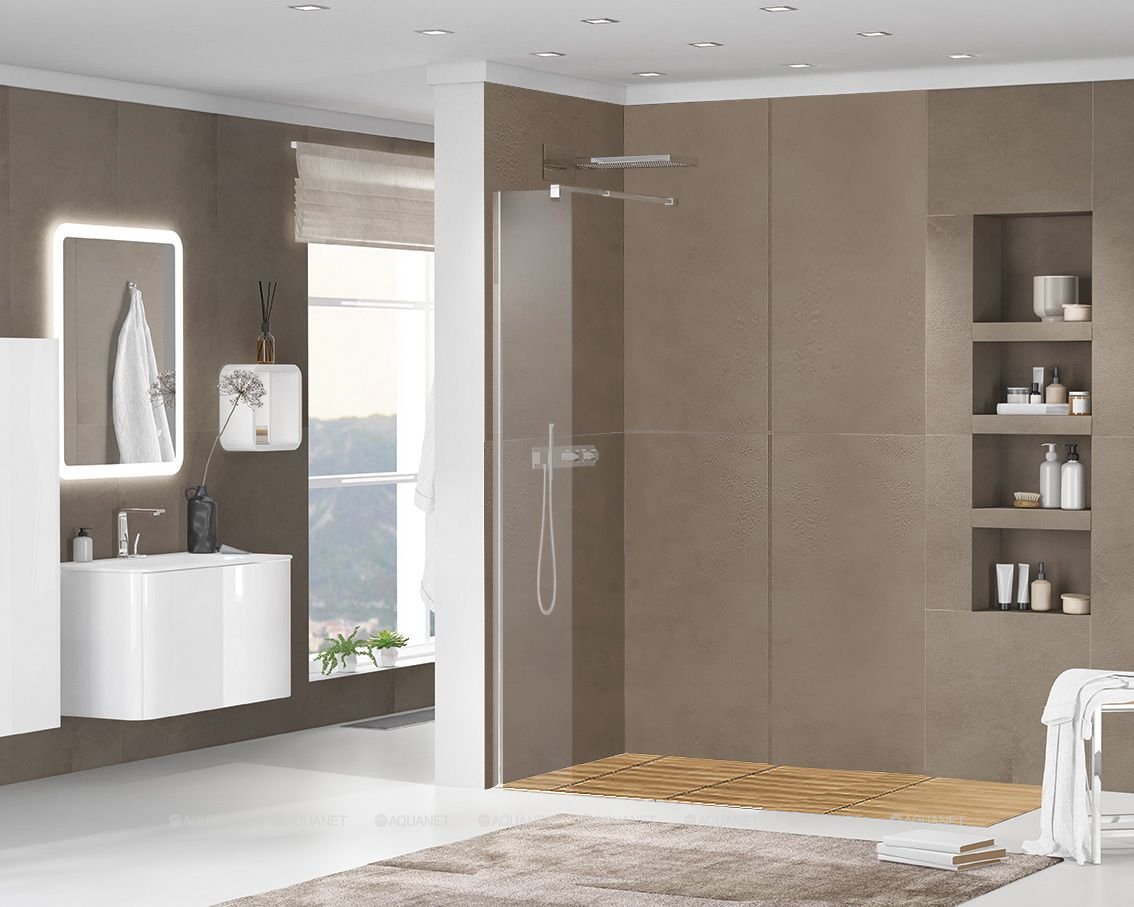 LIBERTA-L-1-25-GR-Cr Душевая перегородка, стекло графит, профиль хром, 246x1950 мм LIBERTA-L-1-25-GR-Cr Душевая перегородка, стекло графит, профиль хром, 246x1950 мм