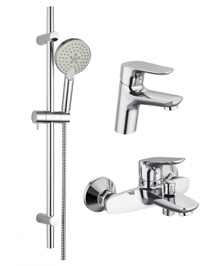 409007700 Origin Bit, набор 3 в 1: смес. д/умывальника, смес. Для ванны/душа, душ. комплект 409007700 Origin Bit, набор 3 в 1: смес. д/умывальника, смес. Для ванны/душа, душ. комплект