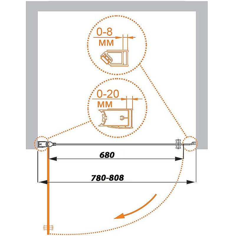 ELENA-W-B-1-80-C-Cr Душевая дверь ELENA-W-B-1-80-C-Cr Душевая дверь