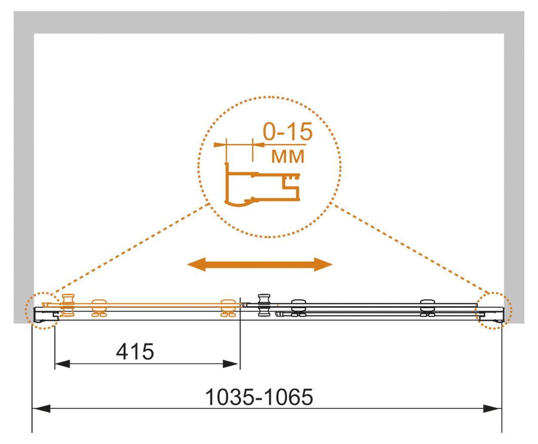 PRATICO-BF-1-105-C-Cr Душевая дверь PRATICO-BF-1-105-C-Cr Душевая дверь