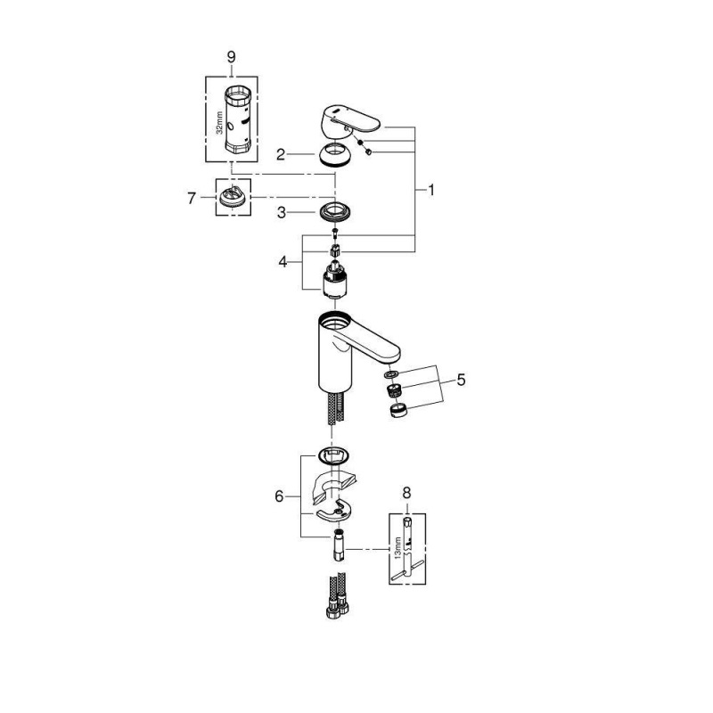 Смеситель для раковины Grohe Eurosmart Cosmopolitan 23327000 хром Смеситель для раковины Grohe Eurosmart Cosmopolitan 23327000 хром