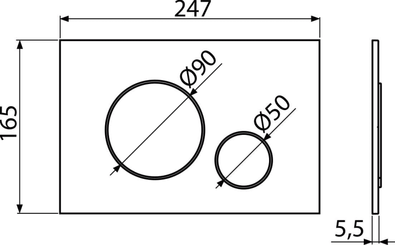Кнопка управления для скрытых систем инсталляции, белый-мат Кнопка управления для скрытых систем инсталляции, белый-мат