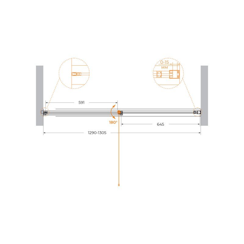 URBAN-B-12-100-C-CR Душевая дверь URBAN-B-12-100-C-CR Душевая дверь