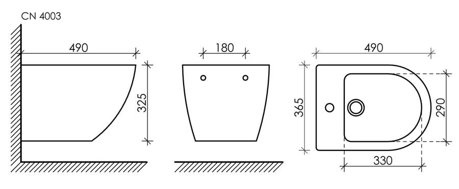 Биде Ceramica Nova Metropol CN4003 подвесное Белое Биде Ceramica Nova Metropol CN4003 подвесное Белое