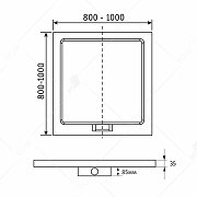 Душевой поддон квадратный RGW GWS-01 Белый 100*100