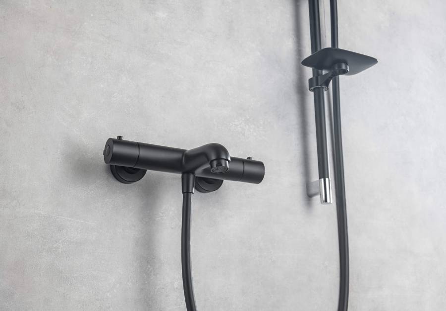 Термостатический смеситель для ванны AQUATEK, матовый черный AQ1043MB  Термостатический смеситель для ванны AQUATEK, матовый черный AQ1043MB