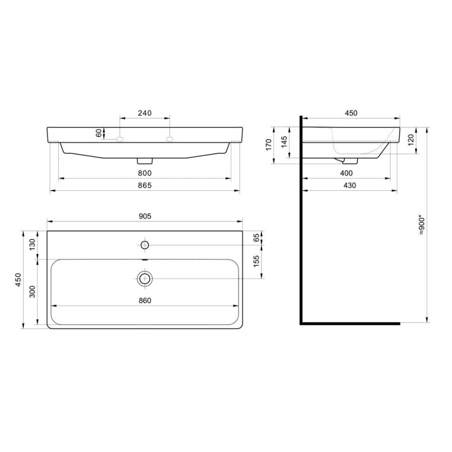 Раковина Santek Адриана 90 Раковина Santek Адриана 90