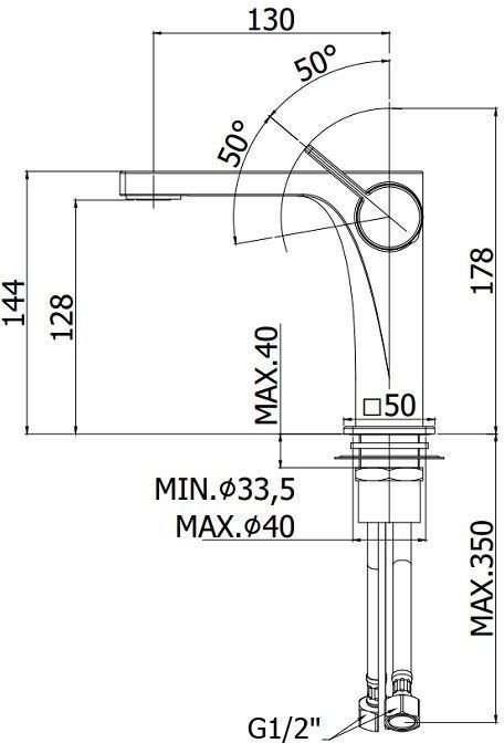 Смеситель для раковины Paffoni Rock RO071CR Смеситель для раковины Paffoni Rock RO071CR