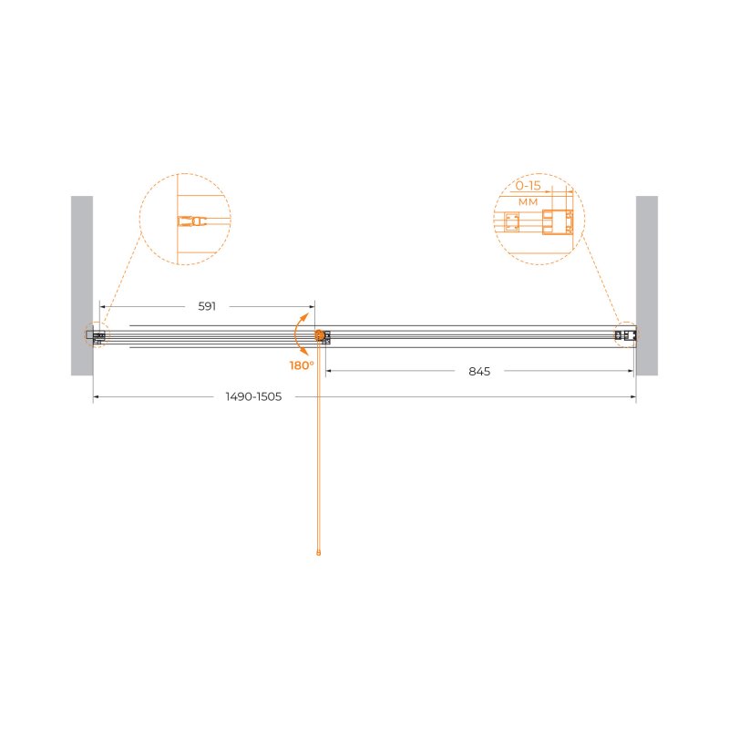 URBAN-B-12-100-C-CR Душевая дверь URBAN-B-12-100-C-CR Душевая дверь