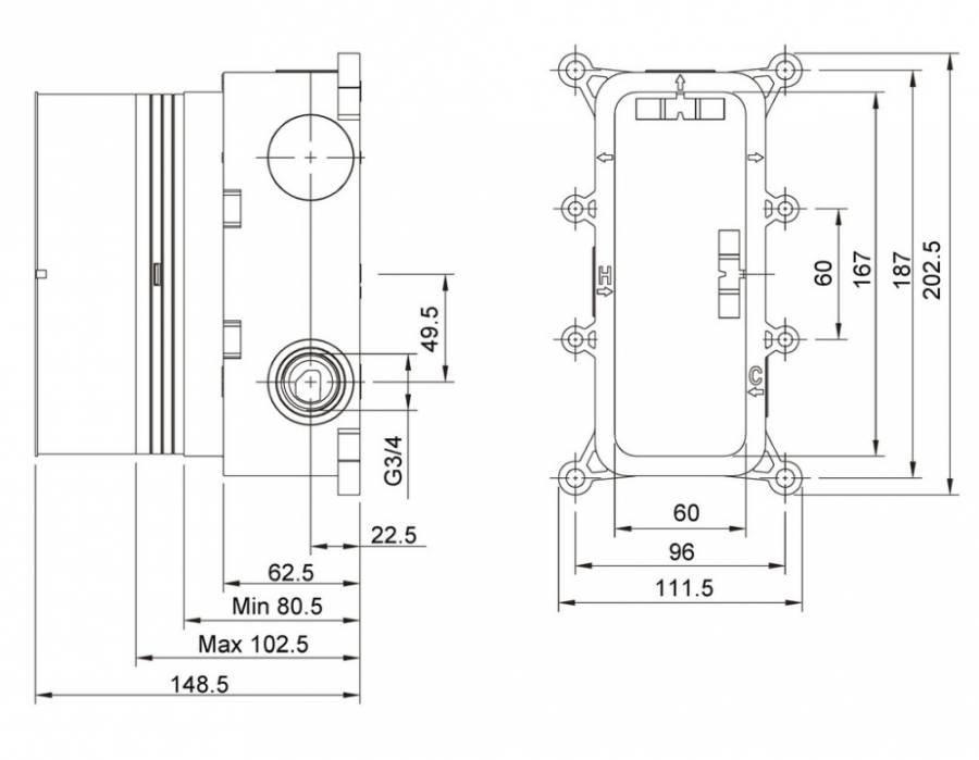 Душевая система Timo Petruma SX-5019/03SM скрытого монтажа с термостатом, черная матовая Душевая система Timo Petruma SX-5019/03SM скрытого монтажа с термостатом, черная матовая