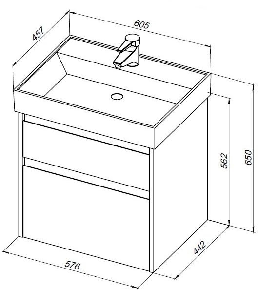 Тумба под раковину Aquanet Nova Lite 60 дуб серый (2 ящика) Тумба под раковину Aquanet Nova Lite 60 дуб серый (2 ящика)