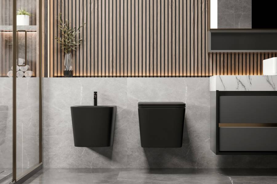 Биде ABBER Rechteck AC1250MB подвесное черное матовое Биде ABBER Rechteck AC1250MB подвесное черное матовое