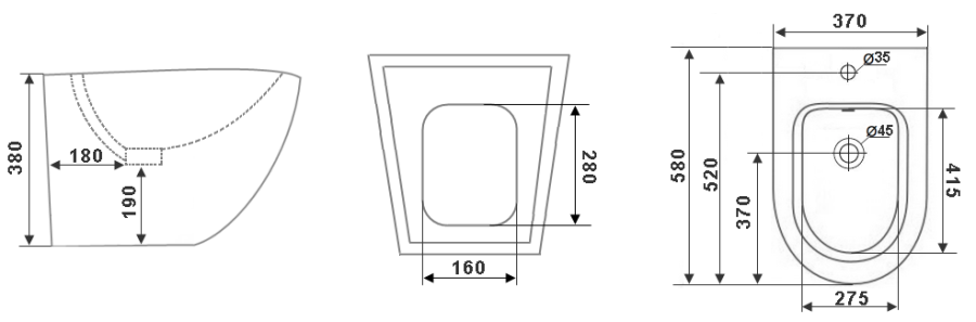 Биде Timo KULO TK-402 напольное Биде Timo KULO TK-402 напольное