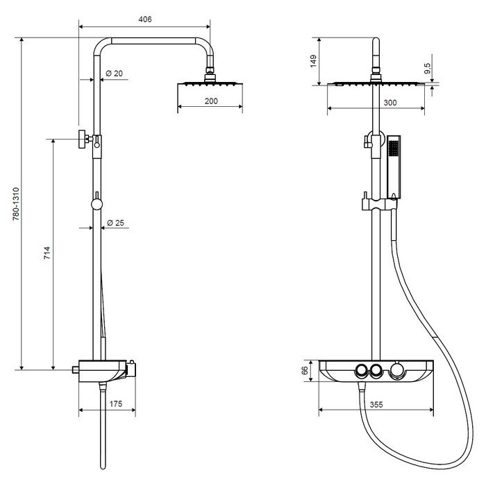 Система для душа наружного монтажа EXCELLENT Rain Krotos AREX.8080CR (хром) Система для душа наружного монтажа EXCELLENT Rain Krotos AREX.8080CR (хром)