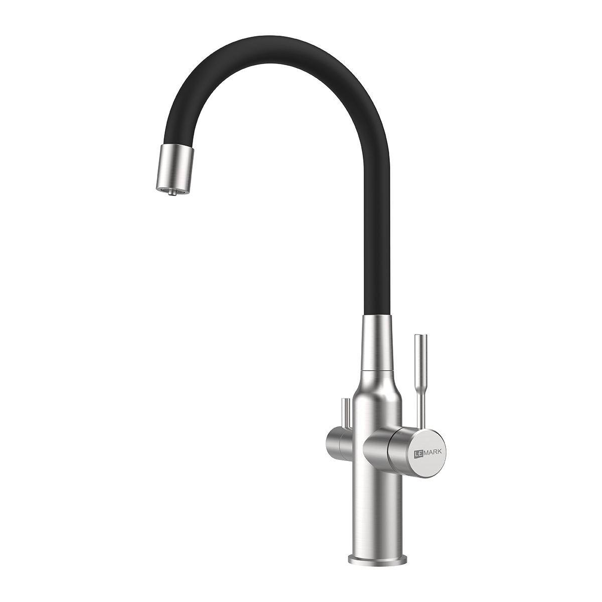 Смеситель для кухни с гибким изливом с подключением к фильтру питьевой воды, высота излива 32 см, длина 20 см, нерж. сталь Смеситель для кухни с гибким изливом с подключением к фильтру питьевой воды, высота излива 32 см, длина 20 см, нерж. сталь