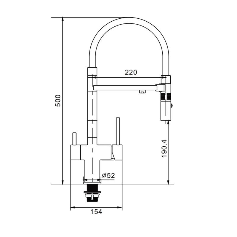 Смеситель для кухни с гибким изливом ROSE R958 R958G Смеситель для кухни с гибким изливом ROSE R958 R958G