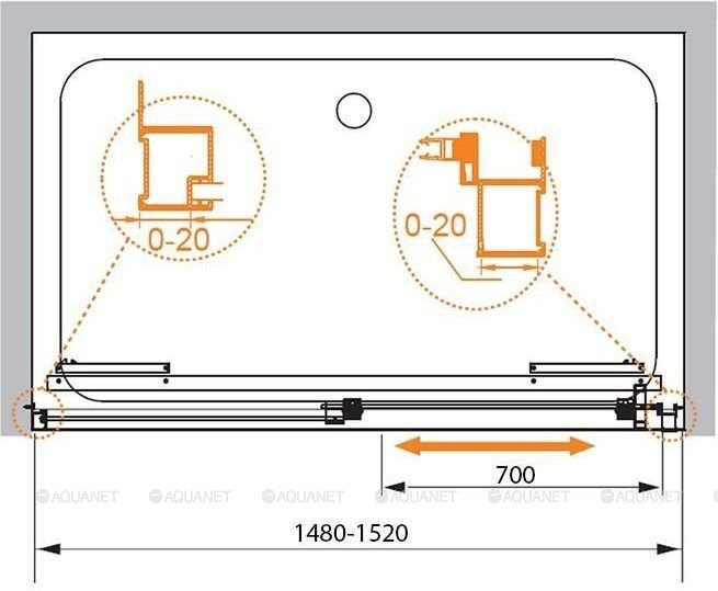 LUX-SOFT-W-BF-1-150-C-Cr-IV Душевая дверь LUX-SOFT-W-BF-1-150-C-Cr-IV Душевая дверь