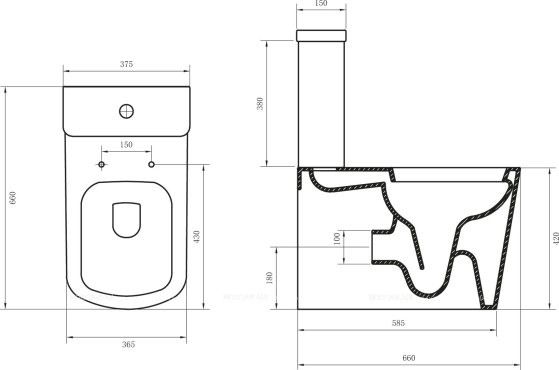 Чаша напольного унитаза BelBagno ALBANO BB120CPR Чаша напольного унитаза BelBagno ALBANO BB120CPR