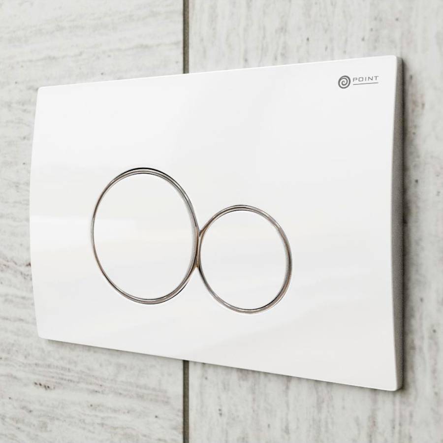 Клавиша смыва Point Виктория PN44061WC для инсталляции, белая/хром Клавиша смыва Point Виктория PN44061WC для инсталляции, белая/хром