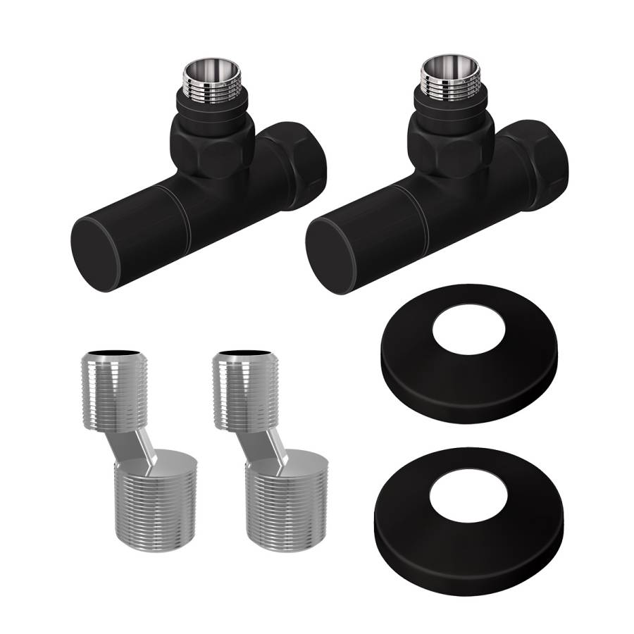 Комплект подключения Lemark LM03412RBL с круглыми вентилями, черный Комплект подключения Lemark LM03412RBL с круглыми вентилями, черный