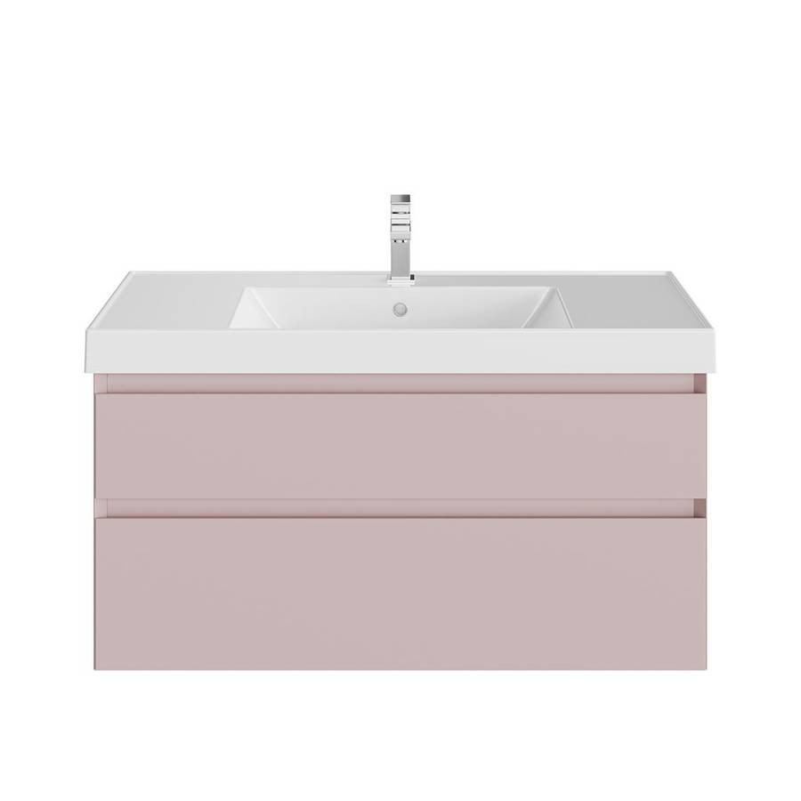 Тумба CUBO подвесная с ящиками 100, мальва матовая Тумба CUBO подвесная с ящиками 100, мальва матовая