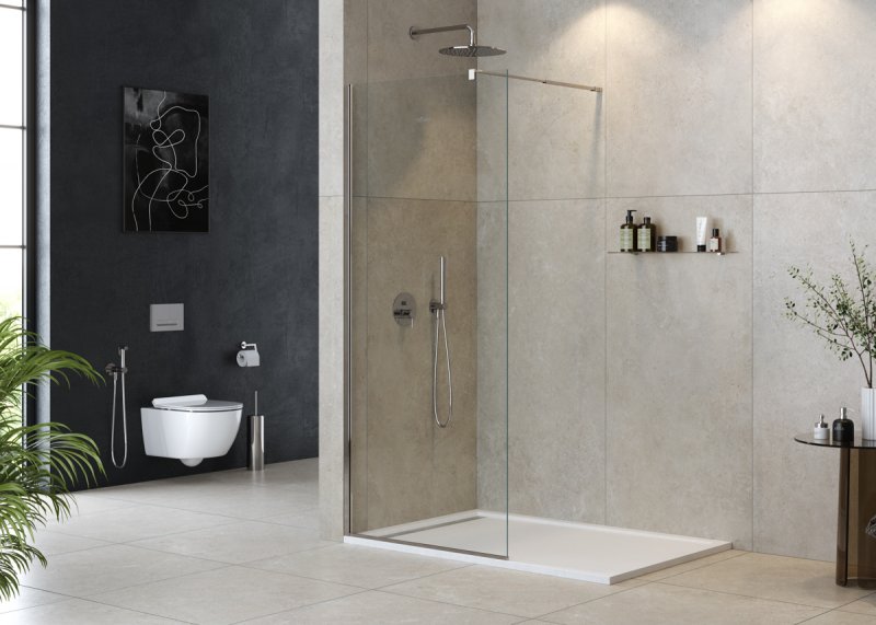 LIBERTA-L-1-25-GR-NERO Душевая перегородка, стекло графит, профиль чёрный, 246x1950 мм LIBERTA-L-1-25-GR-NERO Душевая перегородка, стекло графит, профиль чёрный, 246x1950 мм