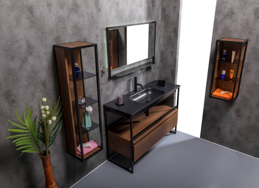 Столешница моноблок Vallessi 120 антрацит керамика Столешница моноблок Vallessi 120 антрацит керамика