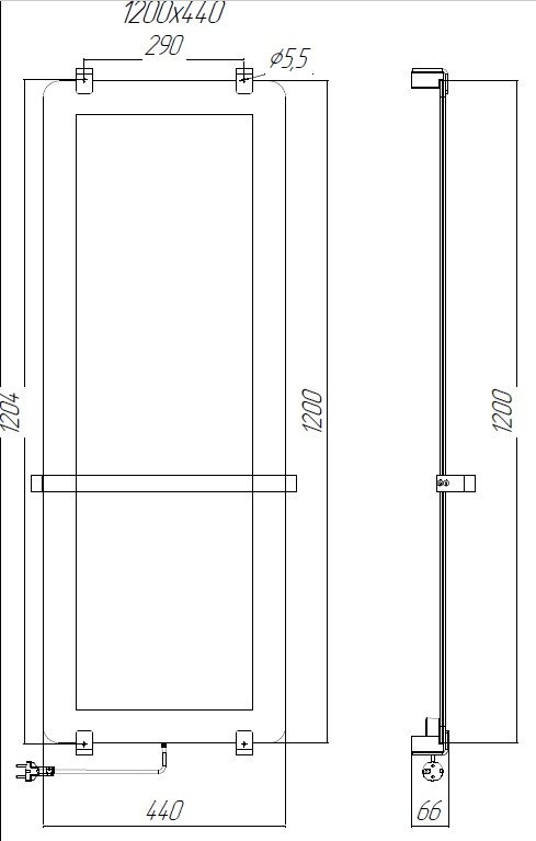 Полотенцесушитель электрический Allen Brau Infinity 120x44 с рейлингом и креплением, черный браш Полотенцесушитель электрический Allen Brau Infinity 120x44 с рейлингом и креплением, черный браш