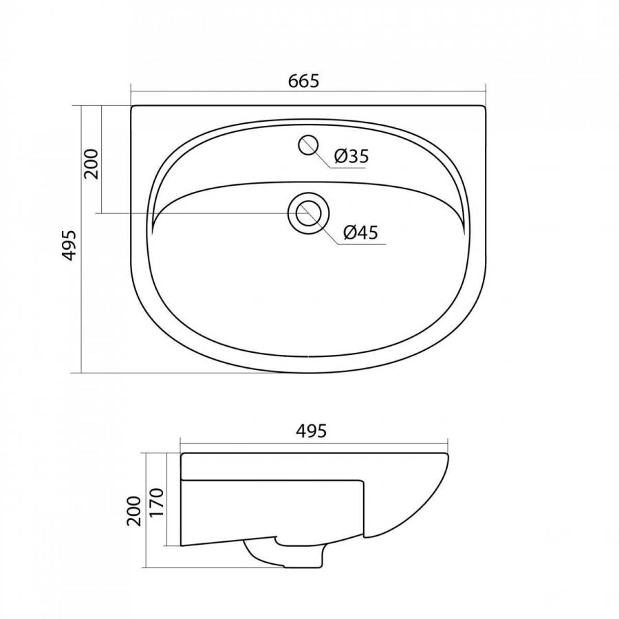Раковина Santek Стелла 65 Раковина Santek Стелла 65