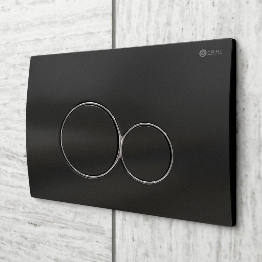 Клавиша смыва Point Виктория PN44061BC для инсталляции, черная/хром Клавиша смыва Point Виктория PN44061BC для инсталляции, черная/хром